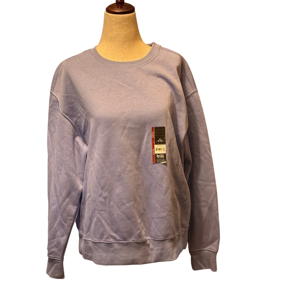 Athletic Works Womens Fleece Core Crew Sweatshirt Perfect Peri Purple M 8-10 NEW